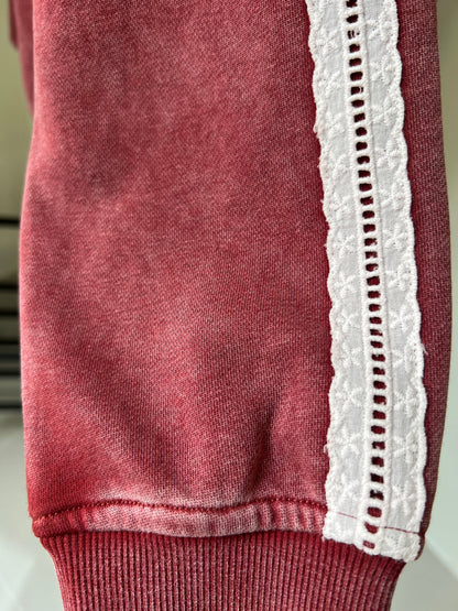 Washed Lace Paneled Sport Jacket