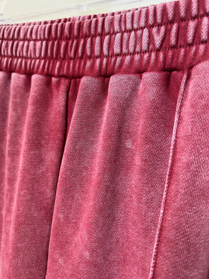 Washed Lace Paneled Sport Pants