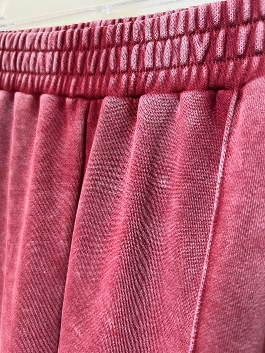 Washed Lace Paneled Sport Pants