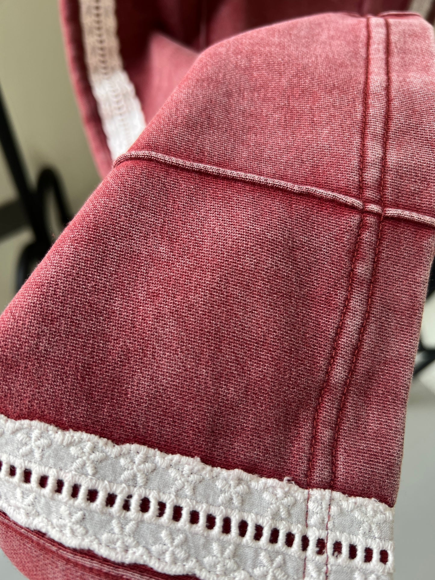 Washed Lace Paneled Sport Pants