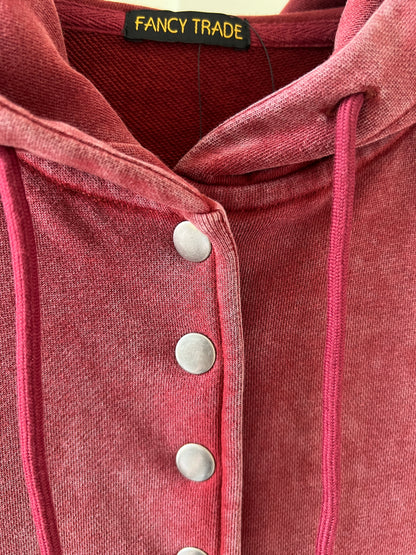 Hooded Snap & Zip Cardigan