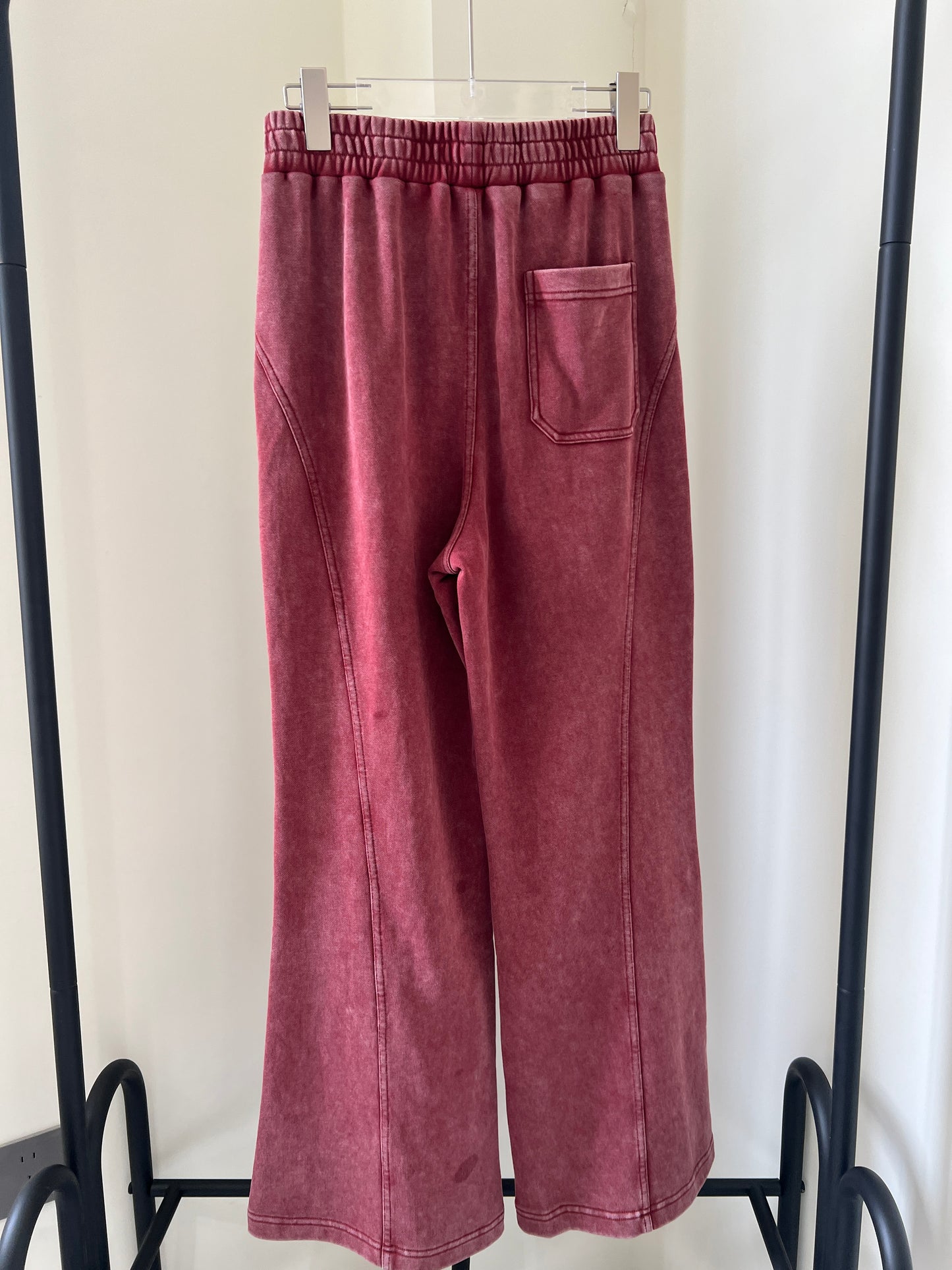 Women's Wide-Leg Washed Fabric Pants